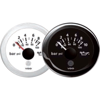 Indicatore Pressione Olio Motore Barca 0-10 BAR / 0-150 PSI, 10 - 184 Ohm 12/24v